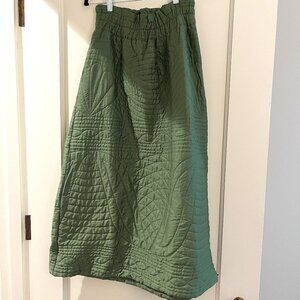 Sea New York moss green quilted midi skirt EUC size medium